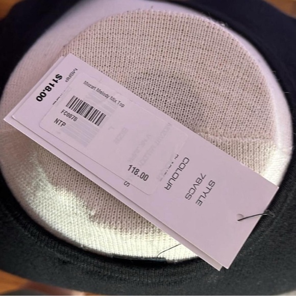 $118 French Connection Black Sheer Sleeve Wrap Blouse - Picture 6 of 7